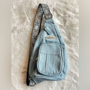 Stone & Co Sling Bag Blue Canvas Adjustable Strap